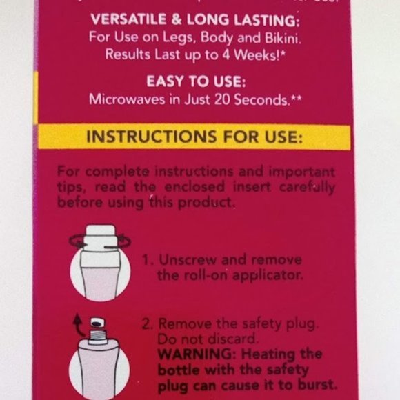 New In Box Nair Hair Remover Ultimate Microwaveable & Rinseable Roll-On Wax - Picture 6 of 12